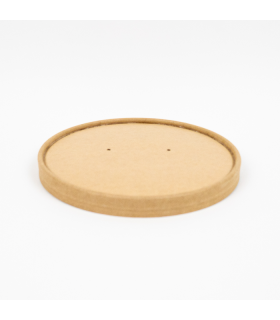 Couvercle plat brun en carton kraft perforé pour la vapeur  H16mm