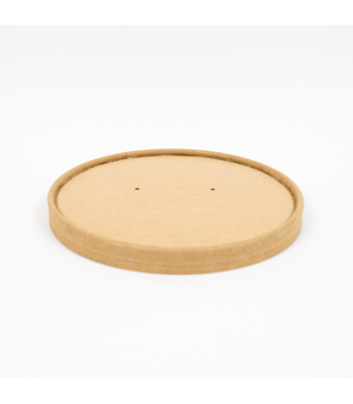 Couvercle plat brun en carton kraft perforé pour la vapeur  H16mm
