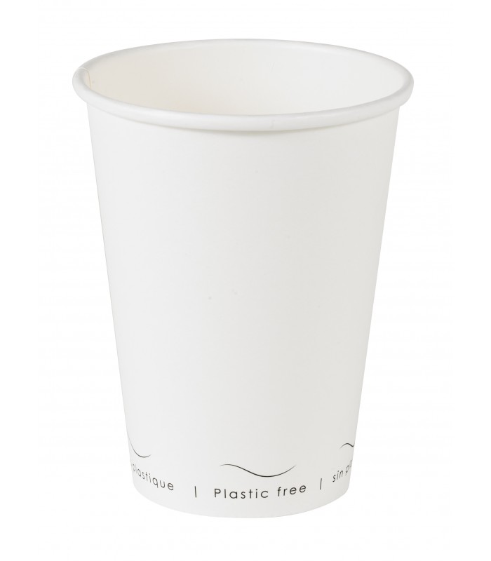 Gobelet Eden blanc en carton sans plastique, Waterbased  H110mm 350ml