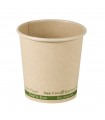 Gobelet beige en carton fibre de bambou sans plastique, Waterbased  H62mm 120ml