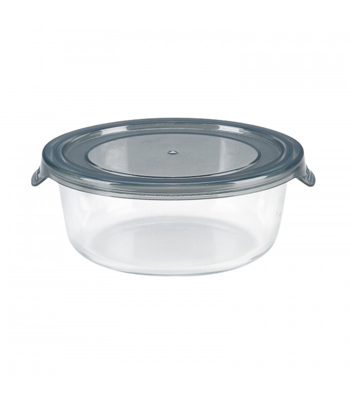 Combo Bol CookShow en verre compartimenté+Couv PP    H67mm 640ml