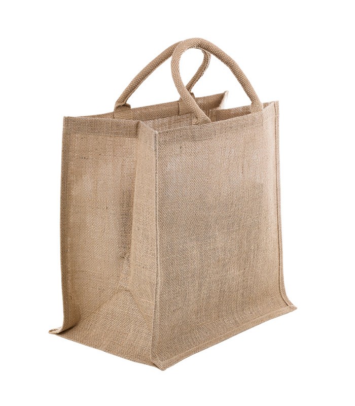 Sac cabas en jute brun 370x230mm H360mm