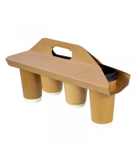 Porte gobelets kraft - 4 compartiments 380x420mm