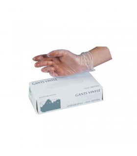Gant vinyle micro-poudré taille M 4,2 gr - Conforme à la règlementation REACH 240x95mm