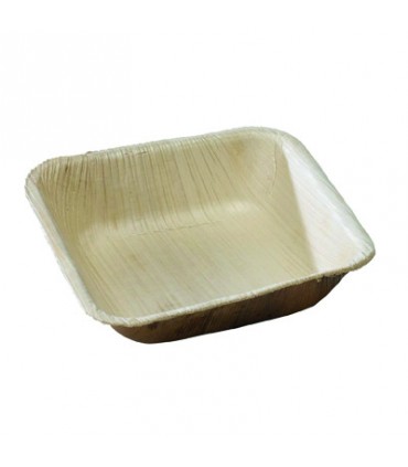 Bol carré en palmier  120x120mm H30mm 180ml - 100Pcs Bol carré en palmier  120x120mm H30mm 180ml - 100Pcs