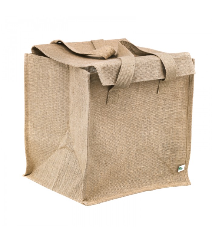 Sac cabas en jute brun 380x330mm H380mm