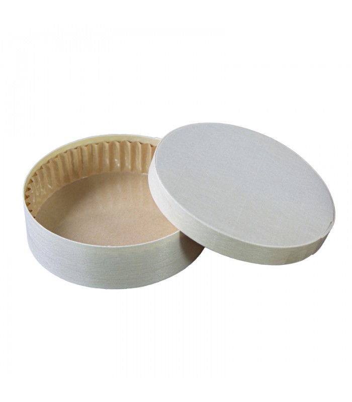 Boîte ronde bois FSC mix + papier ing - cuisson four  H40mm 350ml -10Pcs