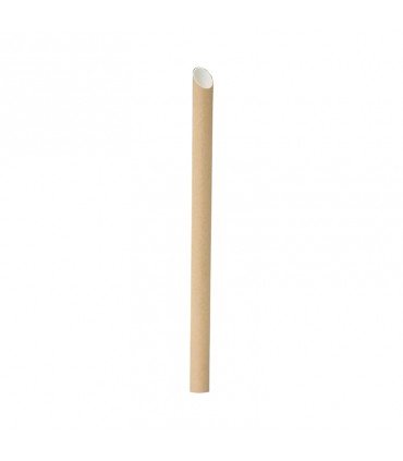 Paille biseautée Kraft pour Bubble Tea   H200mm-3000Pcs