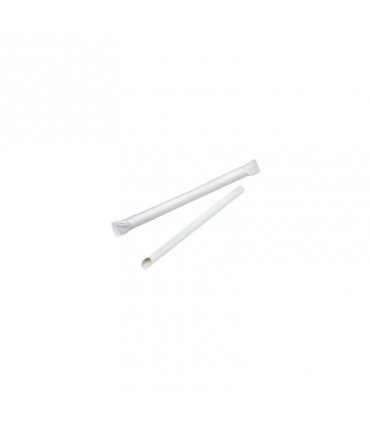 Paille biseautée blanche pour Bubble Tea   H12mm-2400Pcs