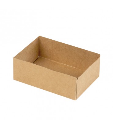 Boite pâtissière carton brun sans couvercle  160x120mm H50mm - 100Pcs