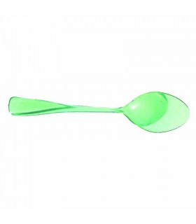 Mini cuillère plastique PS verte transparente  100 - 1000Pcs