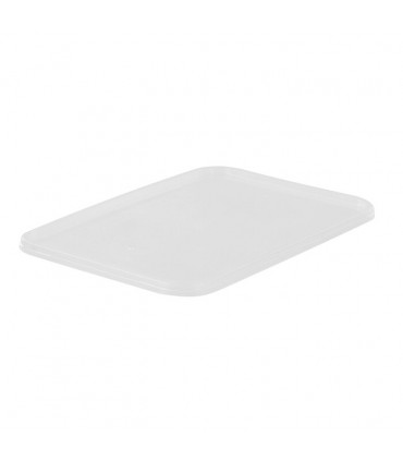 Couvercle rectangulaire plat translucide en plastique PP 173x120mm - 250Pcs