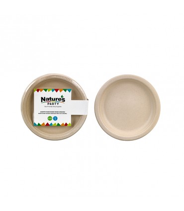 Assiette pulpe ronde brune - 300Pcs