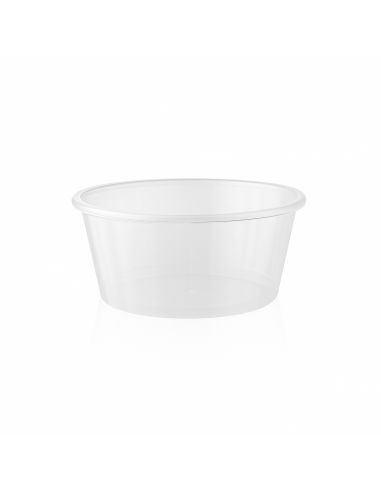 Pot à sauce rond en plastique PS cristal  H47mm...