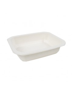 Barquette scellable pulpe laminée PLA "gastronorme" 1/ 8 160x130mm H36mm 465ml - 400Pcs