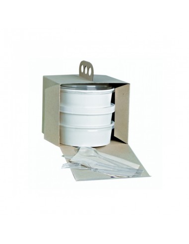 Boite à emporter carton kraft brun "Coup de poing"  176x176mm H150mm - 100Pcs