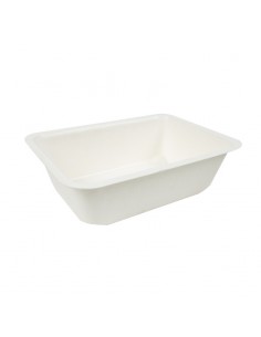 Barquette scellable pulpe laminée PLA  190x137mm H55mm 950ml - 400Pcs