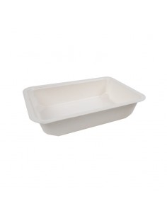 Barquette scellable pulpe laminée PLA  190x137mm H40mm 750ml - 400Pcs