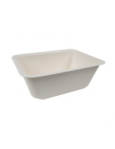 Barquette scellable pulpe laminée PLA  190x137mm H70mm 1200ml - 400Pcs