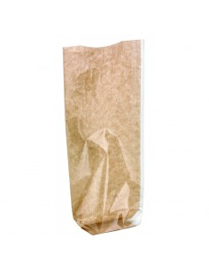 Sac transparent fond cartonné kraft  120 H260mm - 100Pcs