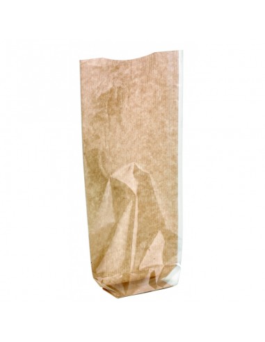 Sac transparent fond cartonné kraft  120 H260mm - 100Pcs