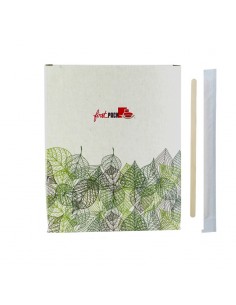 Spatule à café en bois en boite distributrice  6 H140mm - 5000Pcs 2