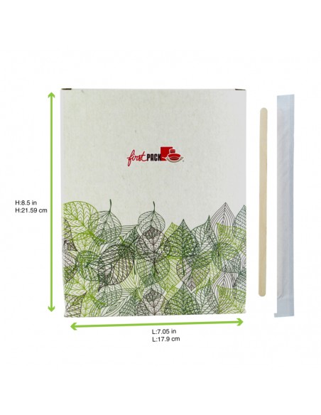 Spatule à café en bois en boite distributrice  6 H140mm - 5000Pcs